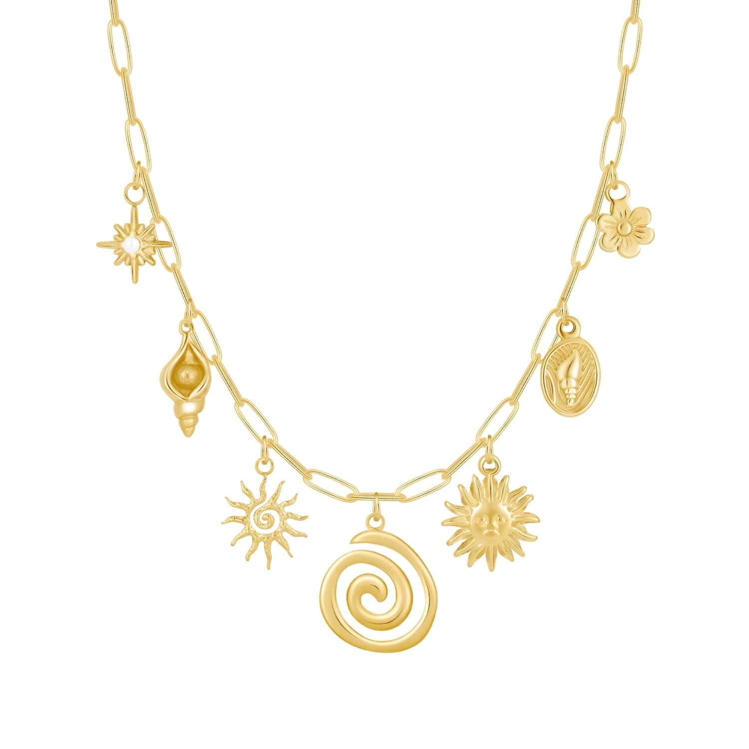 Bohomoon Stainless Steel Vortex Charm Necklace