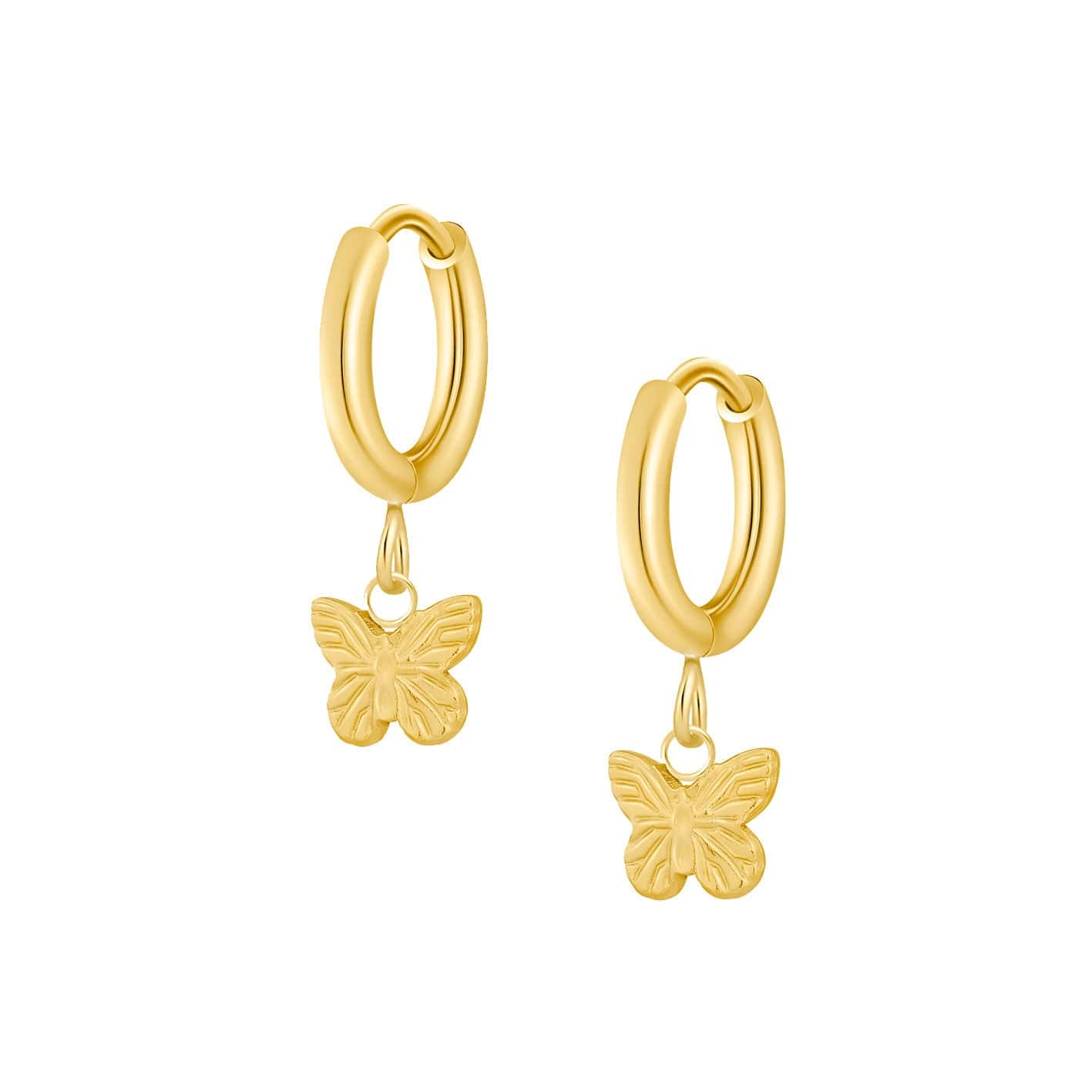 Bohomoon Stainless Steel Wings Hoop Earrings