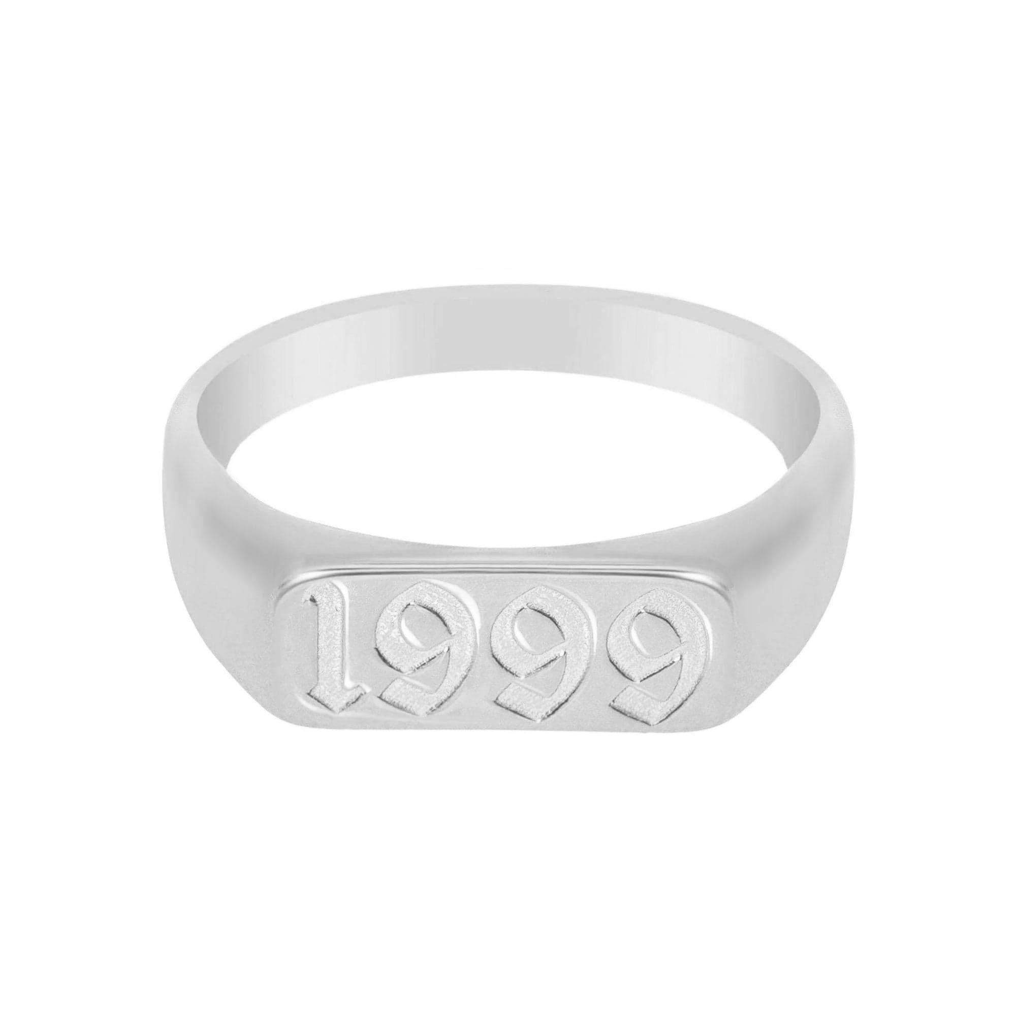 BohoMoon Stainless Steel Year Ring Silver / 1990 / US 6 / UK L / EUR 51 (small)