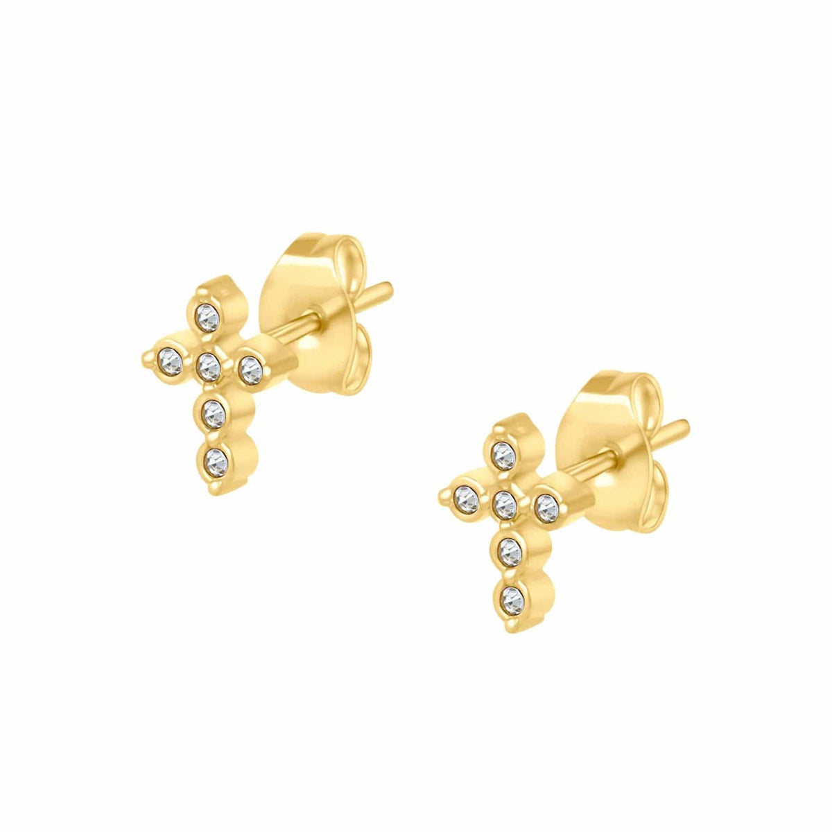 BohoMoon Stainless Steel Yolanda Cross Stud Earrings Gold
