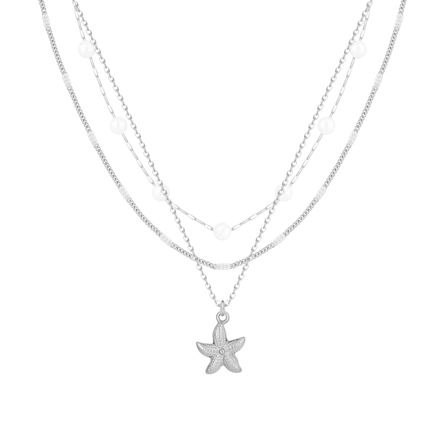 Bohomoon Stainless Steel Youth Pearl Layered Necklace