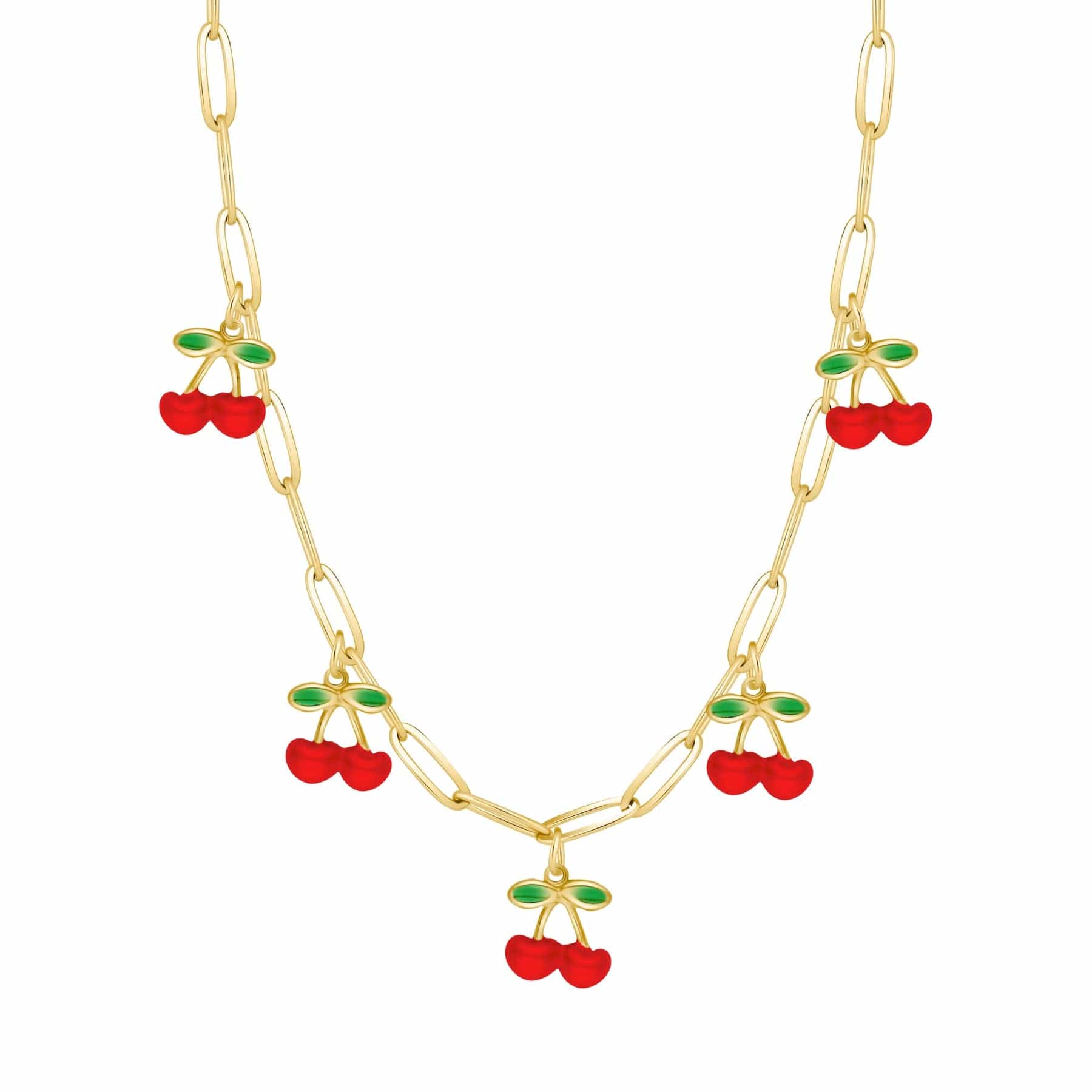 Bohomoon Stainless Steel Crimson Cherry Necklace