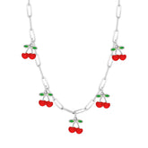 Bohomoon Stainless Steel Crimson Cherry Necklace