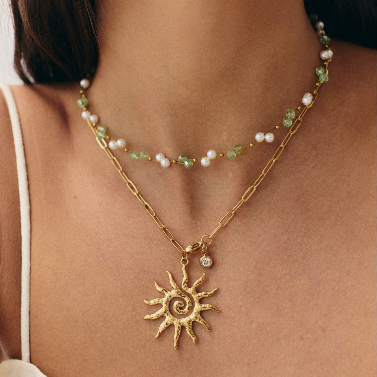 Bohomoon Stainless Steel Gardenia Pearl Choker