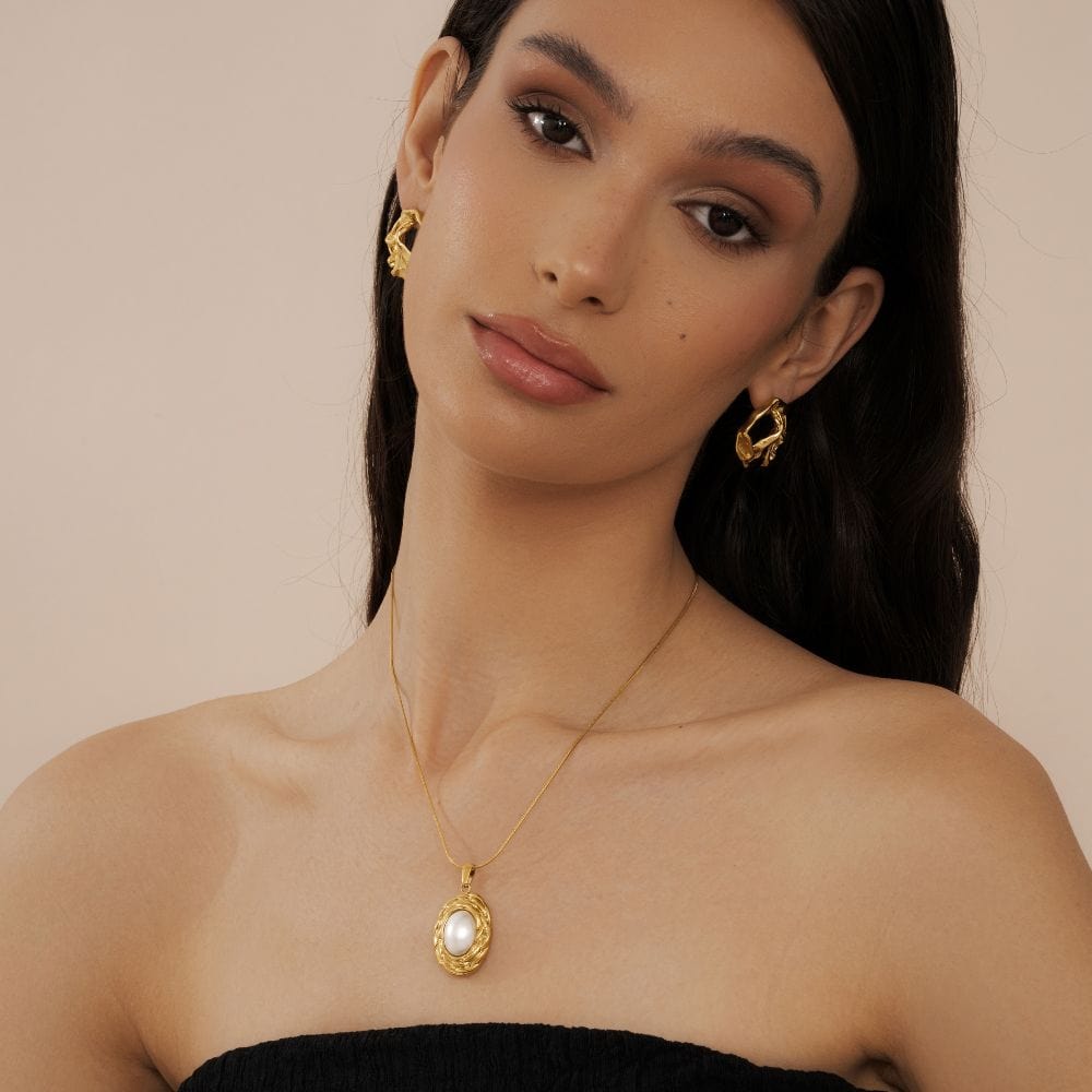 Bohomoon Stainless Steel Lettie Pearl Necklace