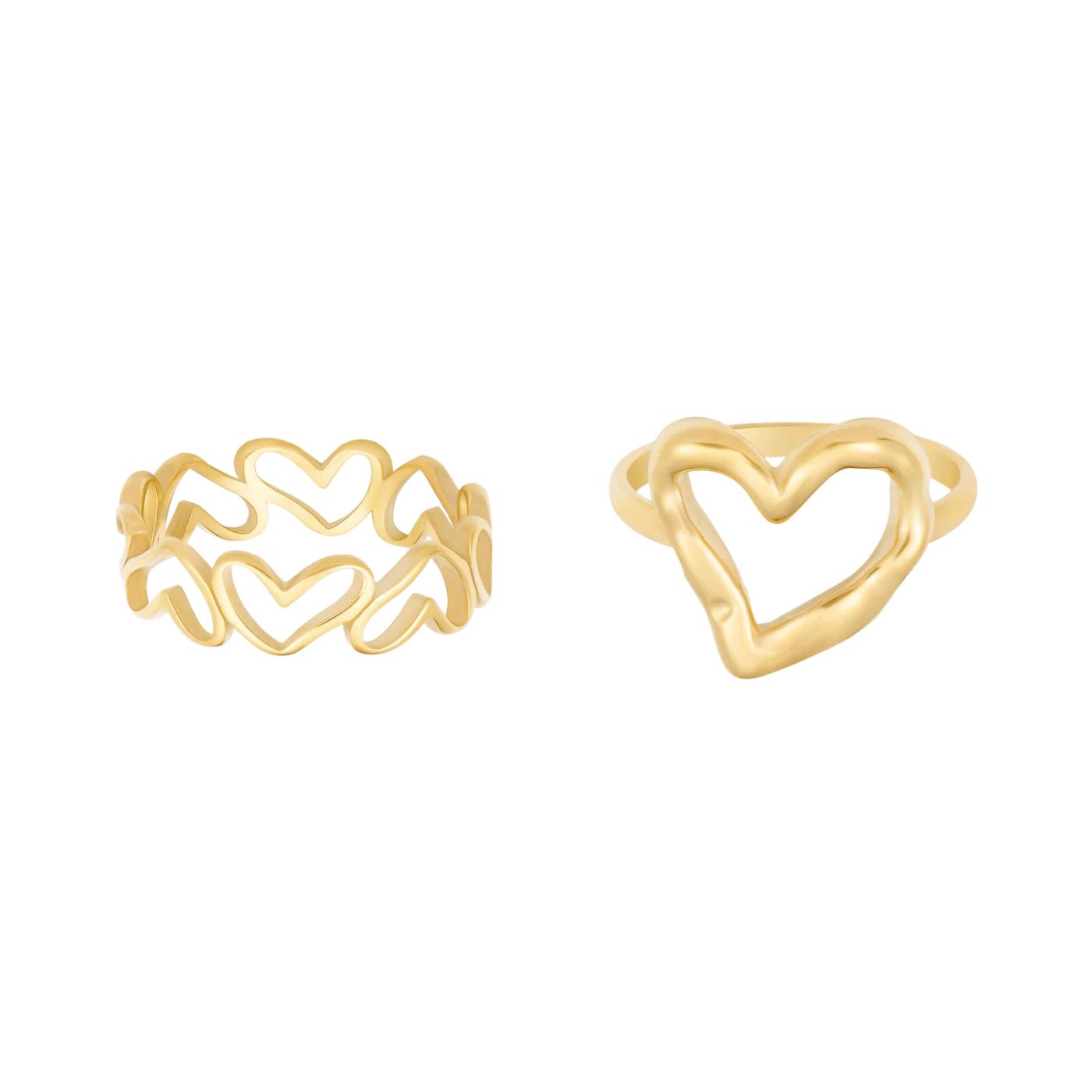 Bohomoon Stainless Steel Love Ring Set