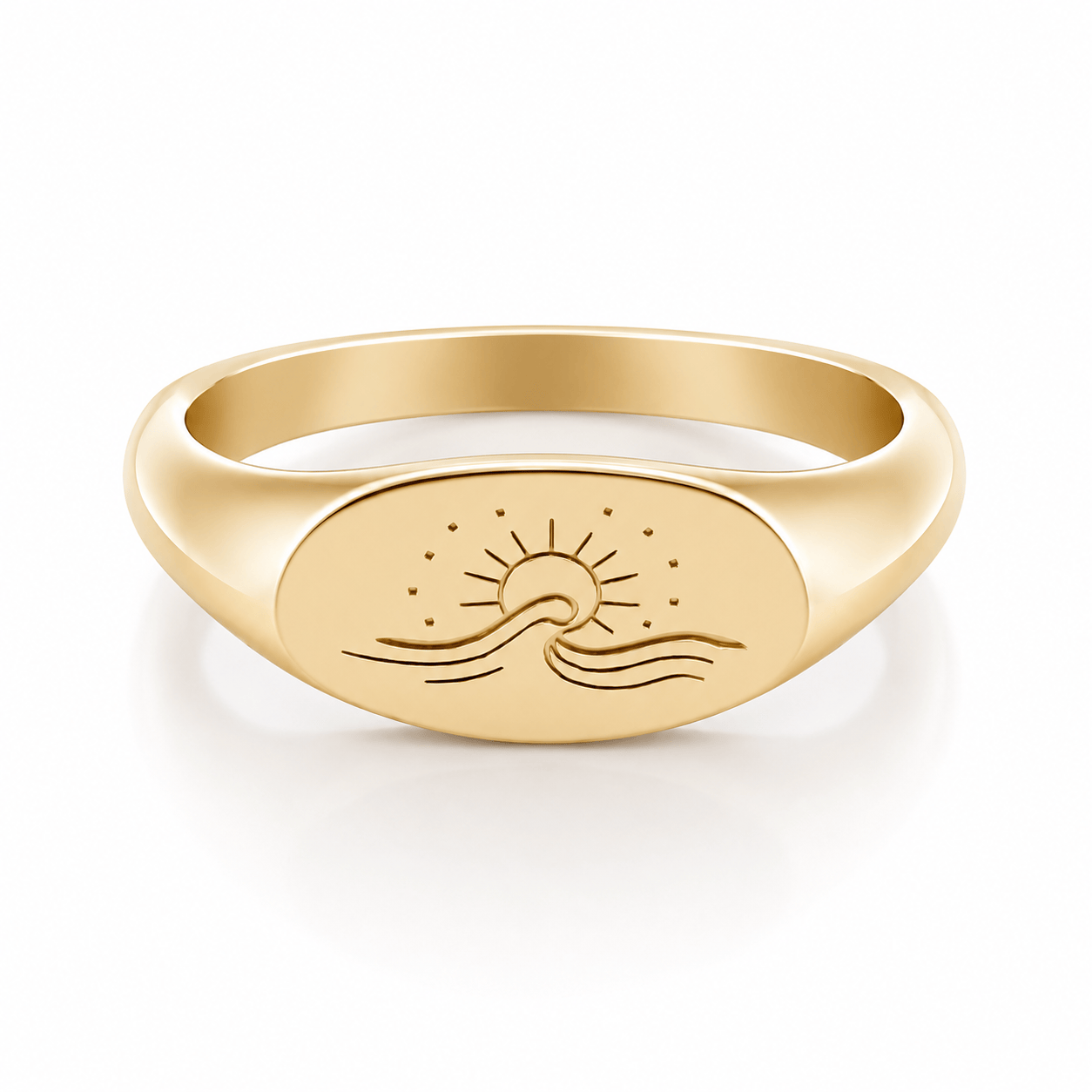 Ocean Waves Signet Ring