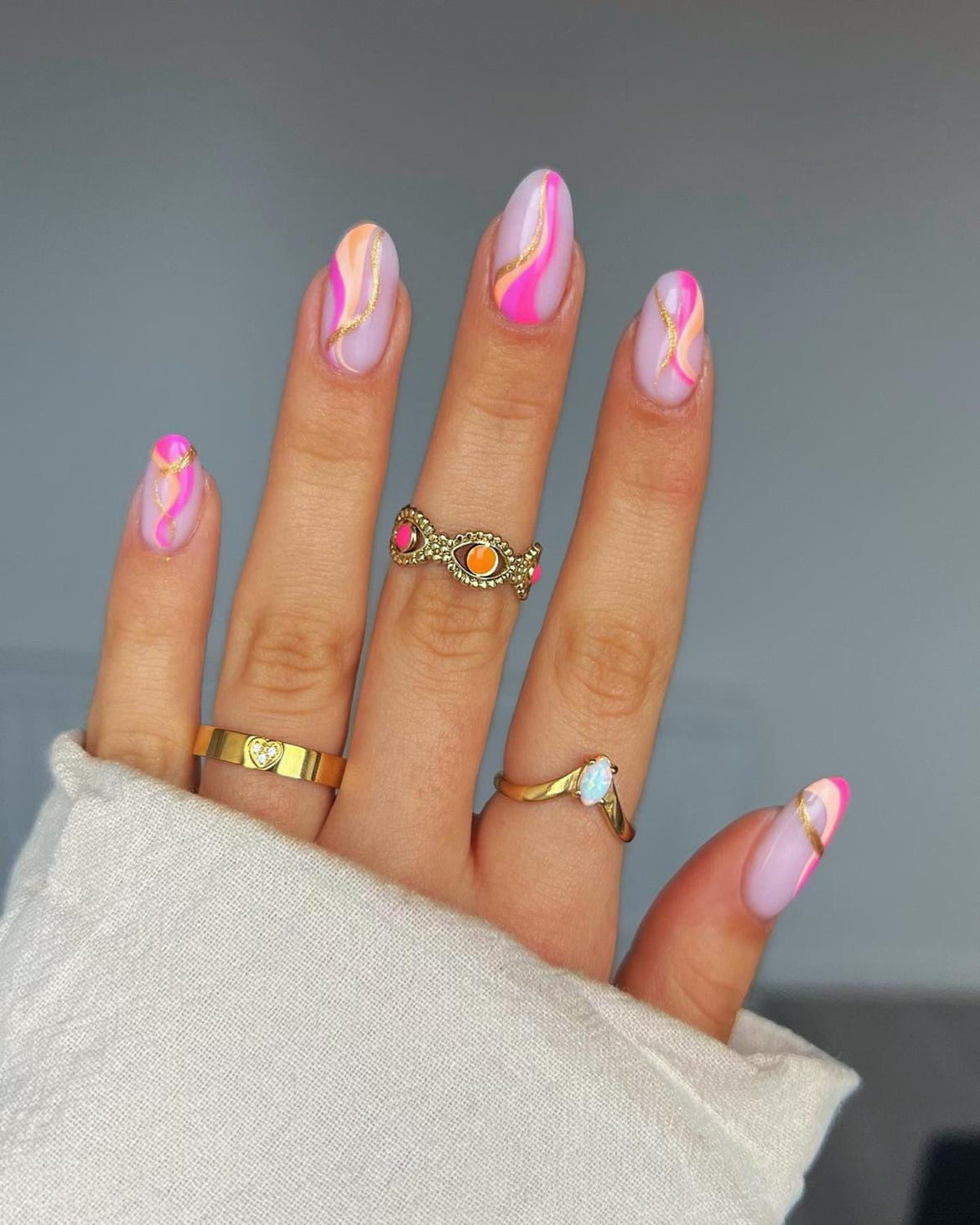 BohoMoon Stainless Steel Dora Eye Ring Gold / Adjustable