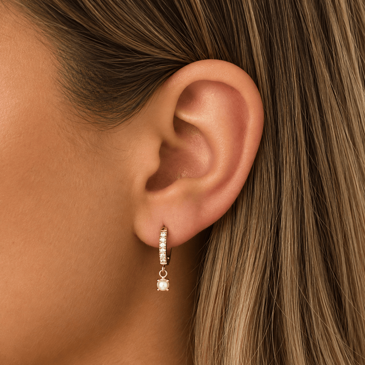Priscilla Pearl Hoop Earrings