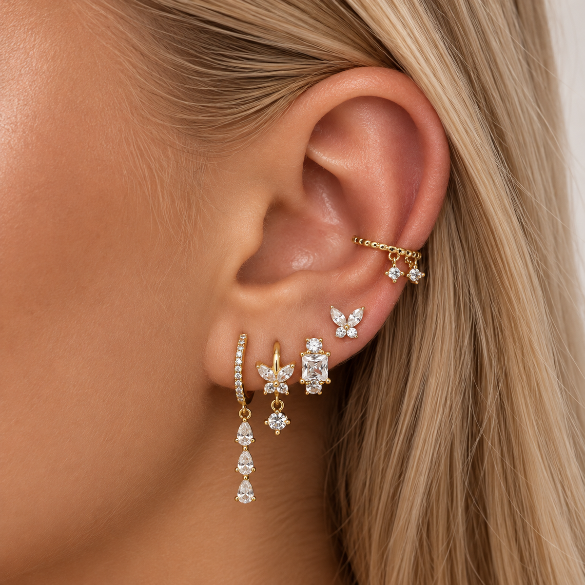 Evelyn Butterfly Hoop Earrings
