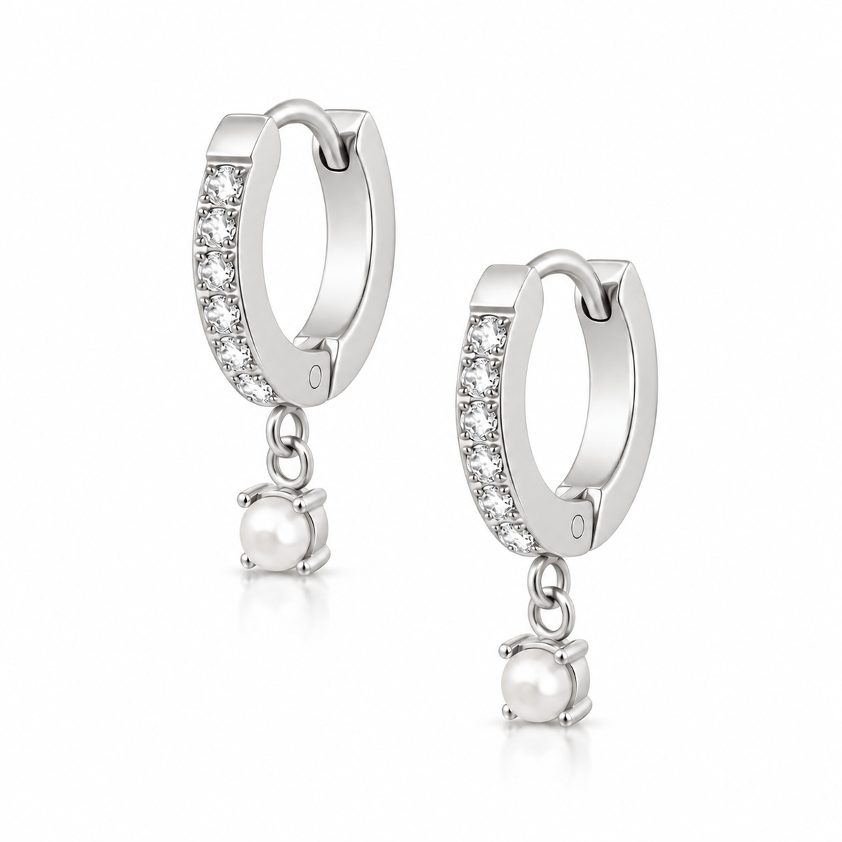 Priscilla Pearl Hoop Earrings