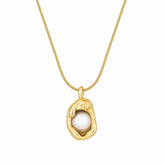 Bohomoon Stainless Steel Amber Pearl Necklace