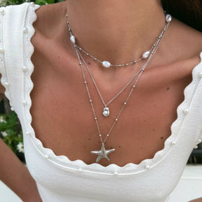 Bohomoon Stainless Steel Bijou Pearl Necklace