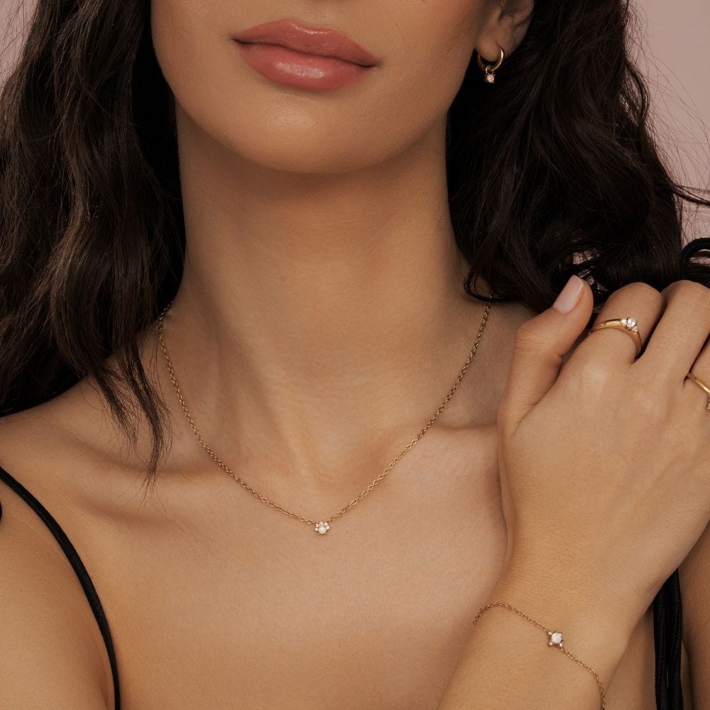Bohomoon Stainless Steel Blaine Opal Necklace