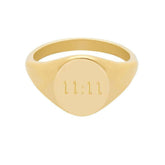 BohoMoon Stainless Steel 11:11 Signet Ring Gold / US 6 / UK L / EUR 51 (small)