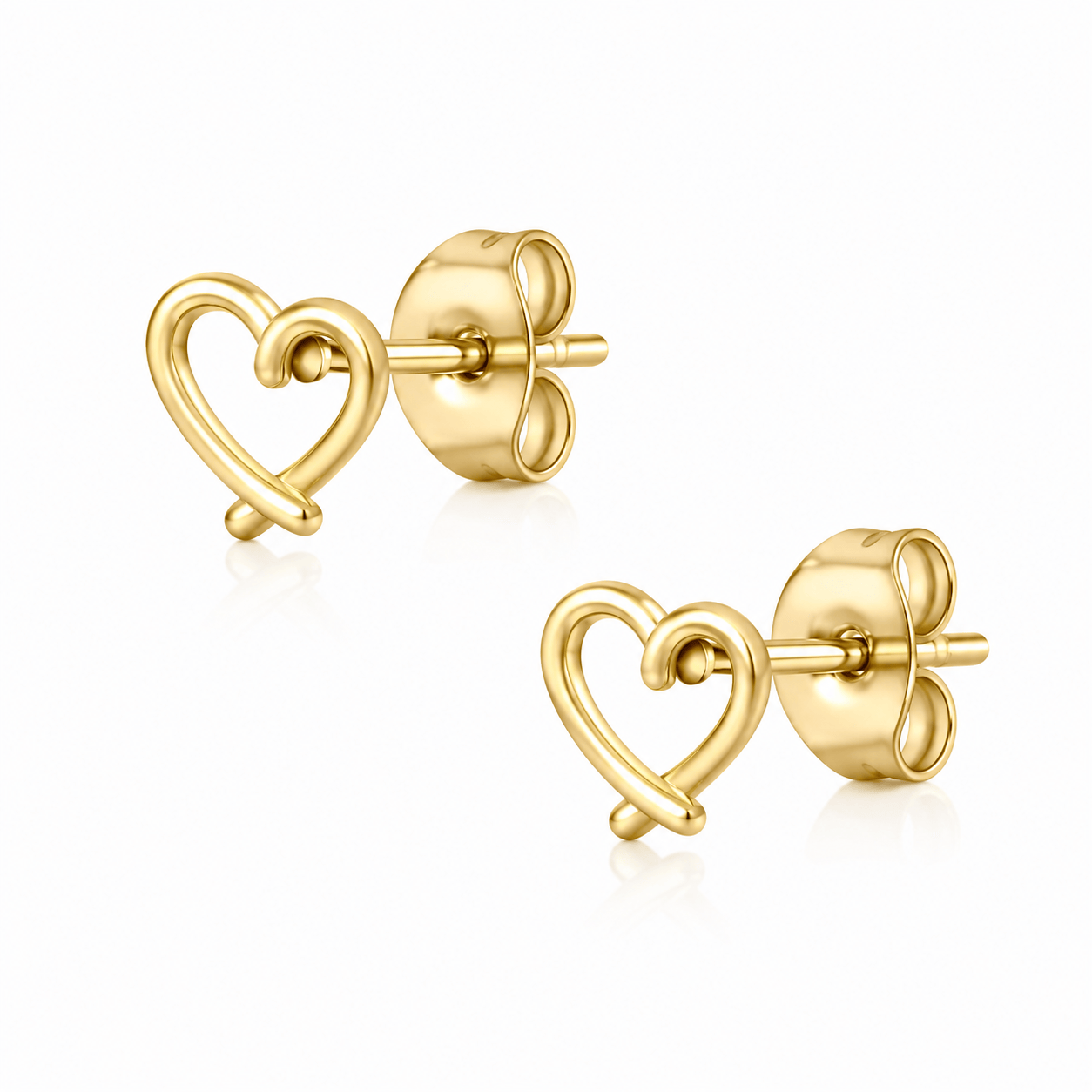 Bohomoon Stainless Steel Adorn Heart Stud Earrings