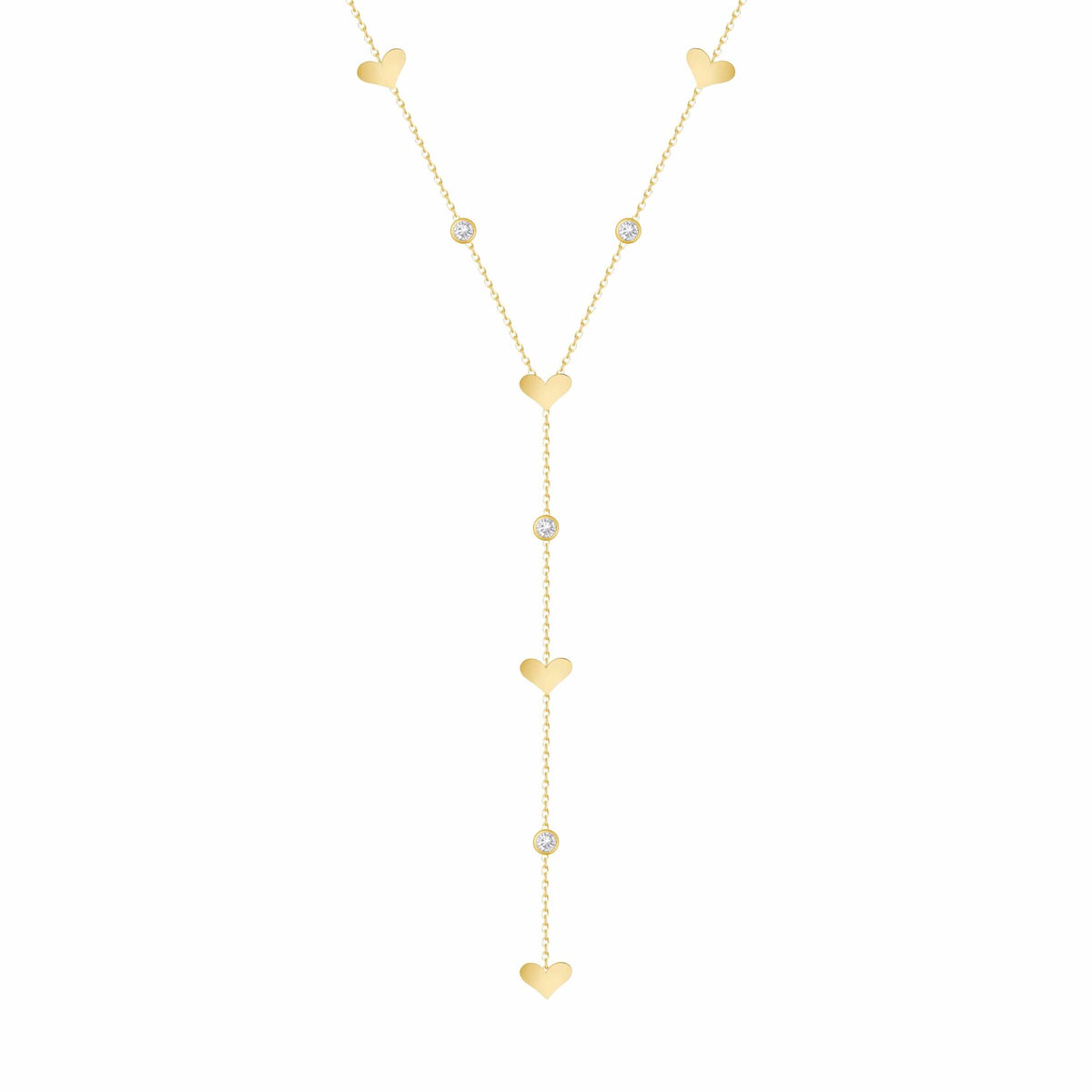 Bohomoon Stainless Steel Adorned Lariat Necklace