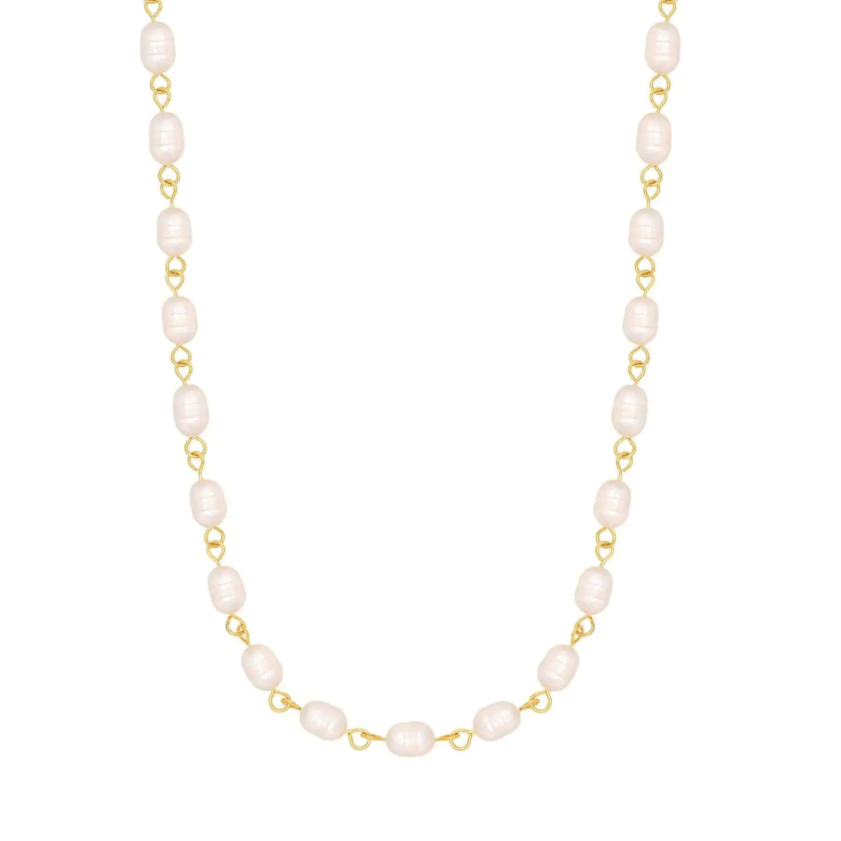 BohoMoon Stainless Steel Adrienne Pearl Necklace Gold