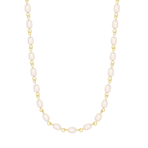 BohoMoon Stainless Steel Adrienne Pearl Necklace Gold