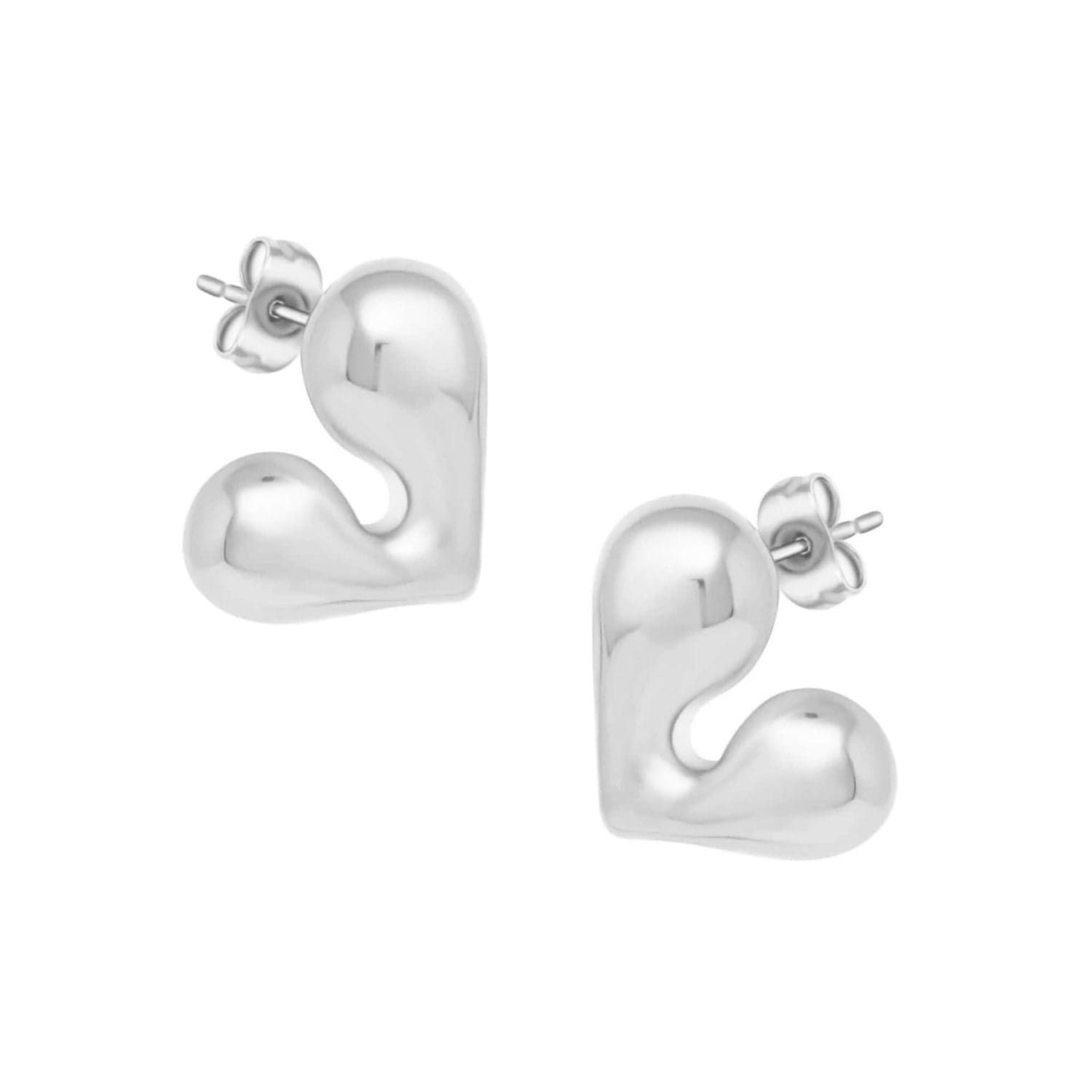 BohoMoon Stainless Steel Affection Stud Earrings Silver