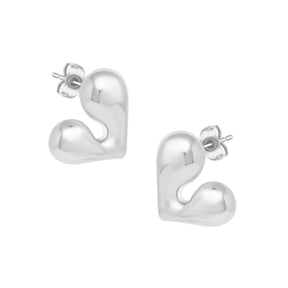 BohoMoon Stainless Steel Affection Stud Earrings Silver