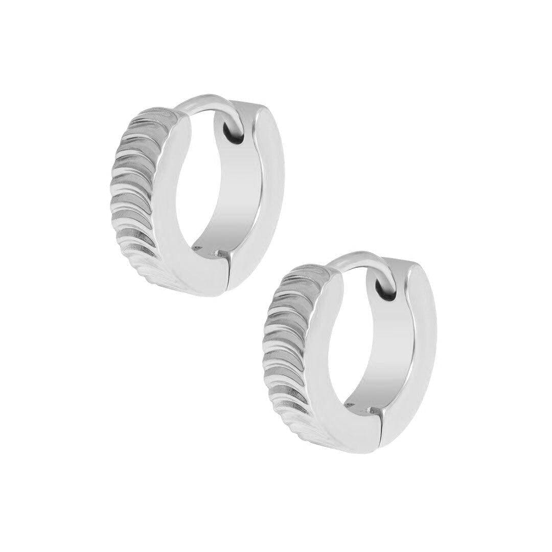 BohoMoon Stainless Steel Aimee Huggie Hoop Earrings Silver