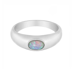 BohoMoon Stainless Steel Aisha Opal Ring Silver / US 6 / UK L / EUR 51 (small)