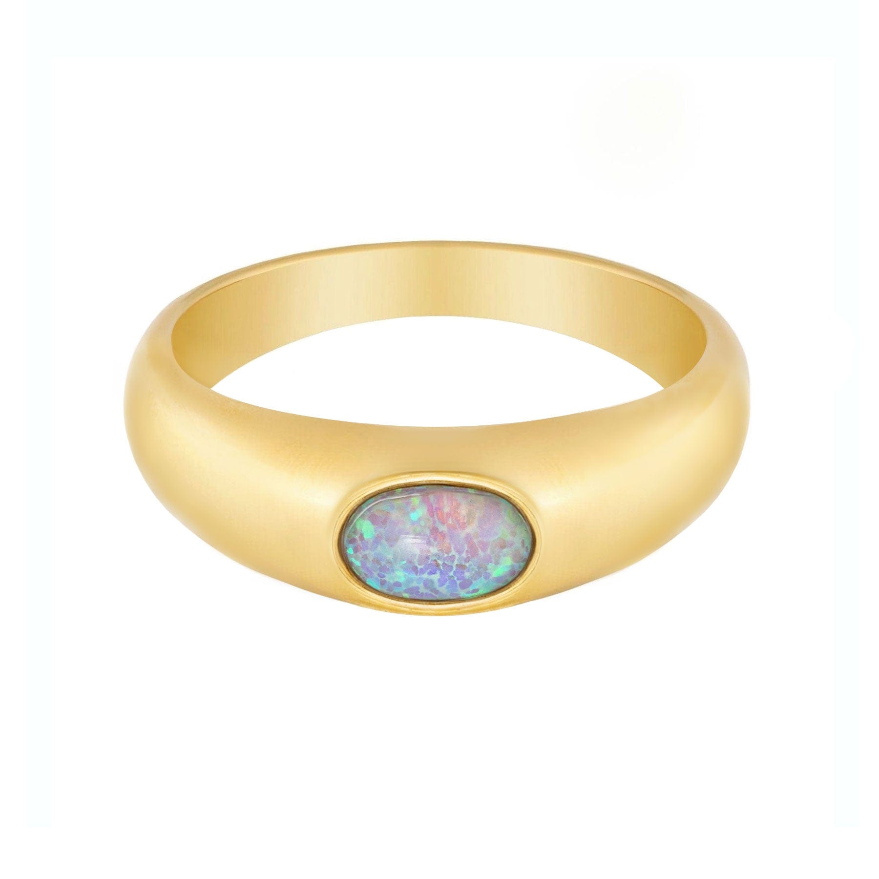 BohoMoon Stainless Steel Aisha Opal Ring Gold / US 6 / UK L / EUR 51 (small)