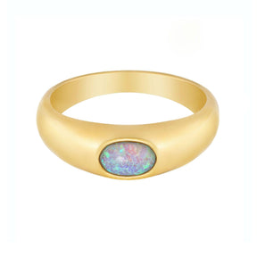 BohoMoon Stainless Steel Aisha Opal Ring Gold / US 6 / UK L / EUR 51 (small)
