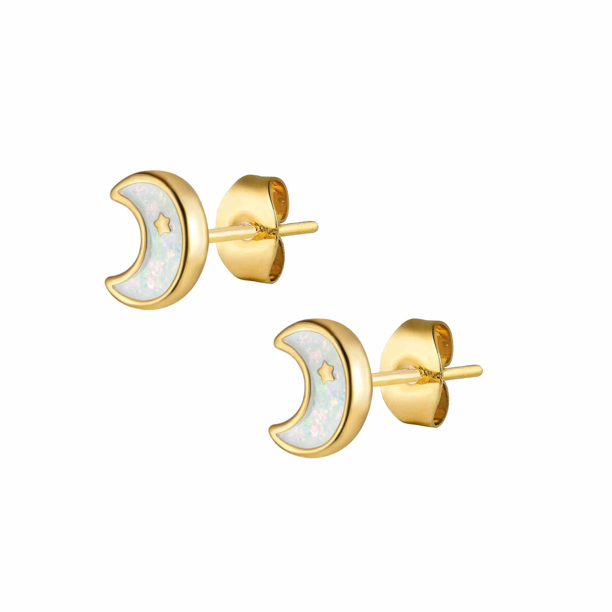 BOHOMOON Stainless Steel Alaska Moon Stud Earrings Gold