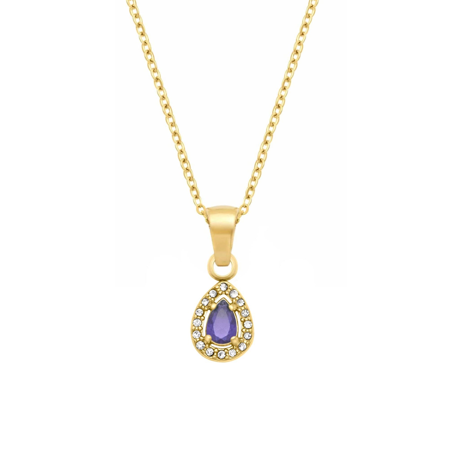 BohoMoon Stainless Steel Alcudia Necklace Gold / Purple