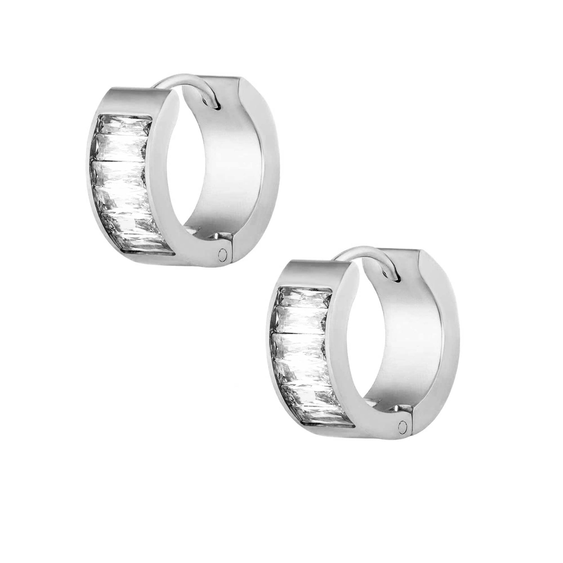 BohoMoon Stainless Steel Alexa Hoop Earrings Silver