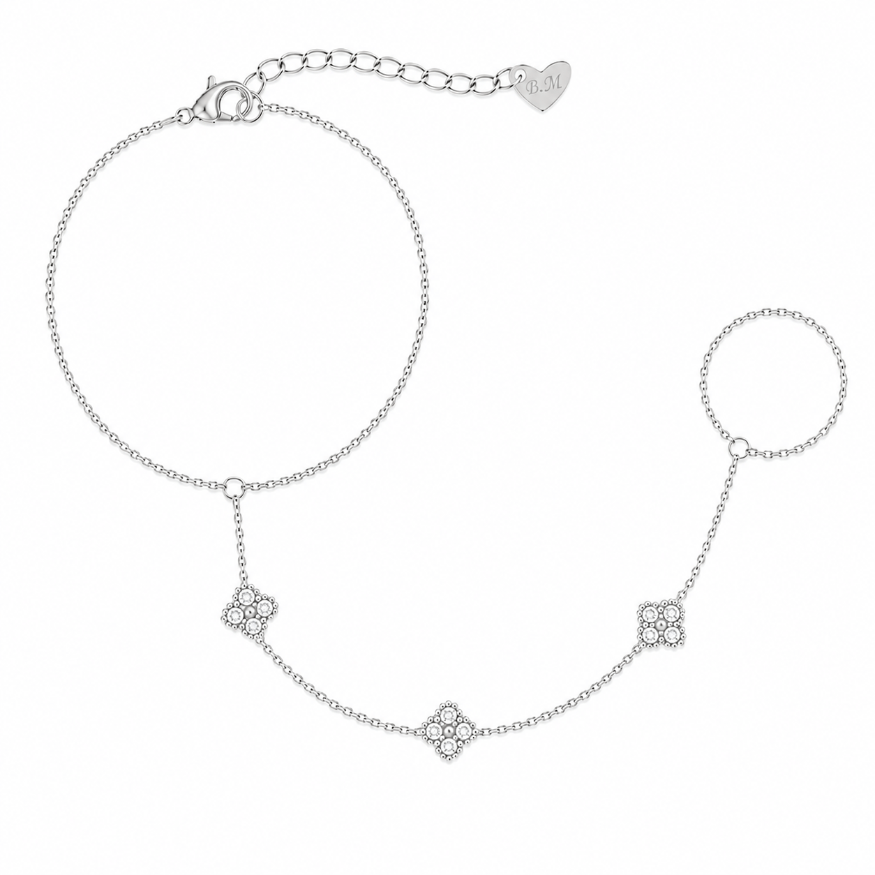 Bohomoon Stainless Steel Alexandra Hand Chain Bracelet