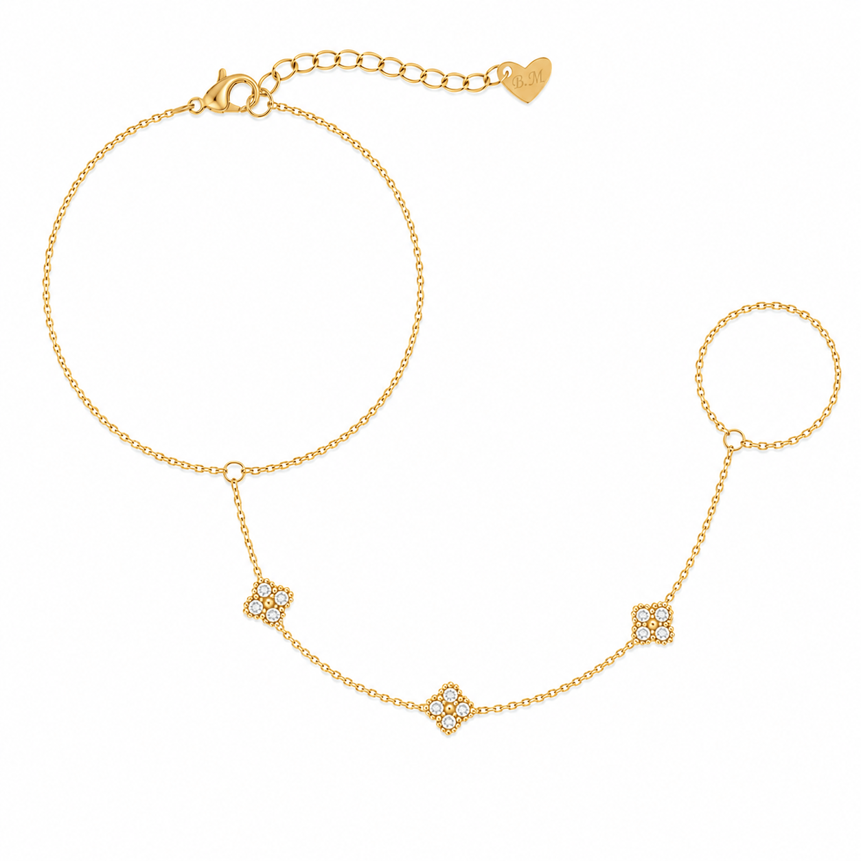 Bohomoon Stainless Steel Alexandra Hand Chain Bracelet