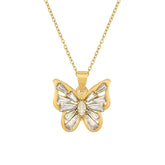 BohoMoon Stainless Steel Alexandria Butterfly Necklace Gold / White