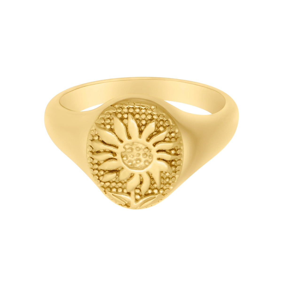 BohoMoon Stainless Steel Alicante Signet Ring Gold / US 6 / UK L / EUR 51 (small)