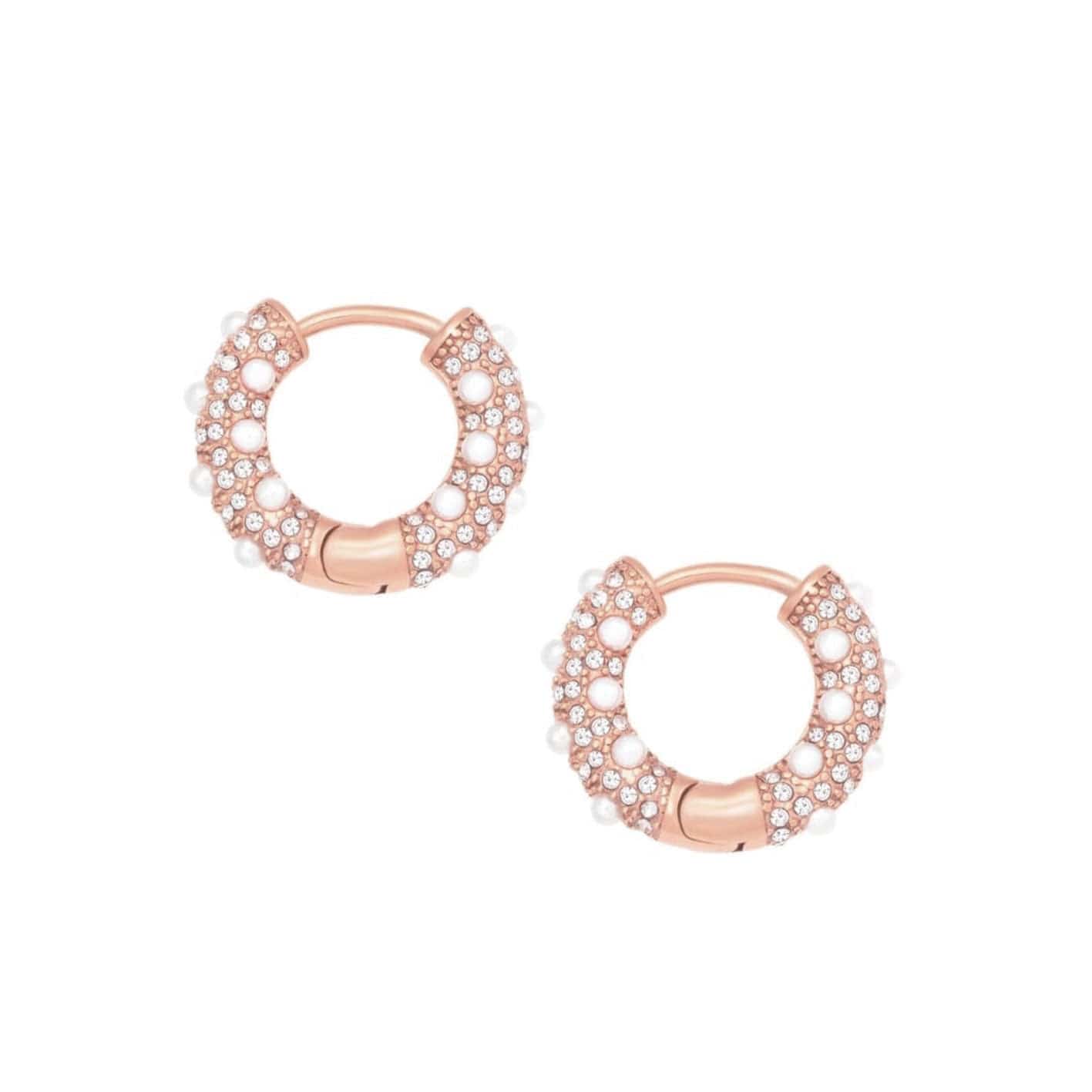 Bohomoon Stainless Steel Alice Pearl Hoop Earrings