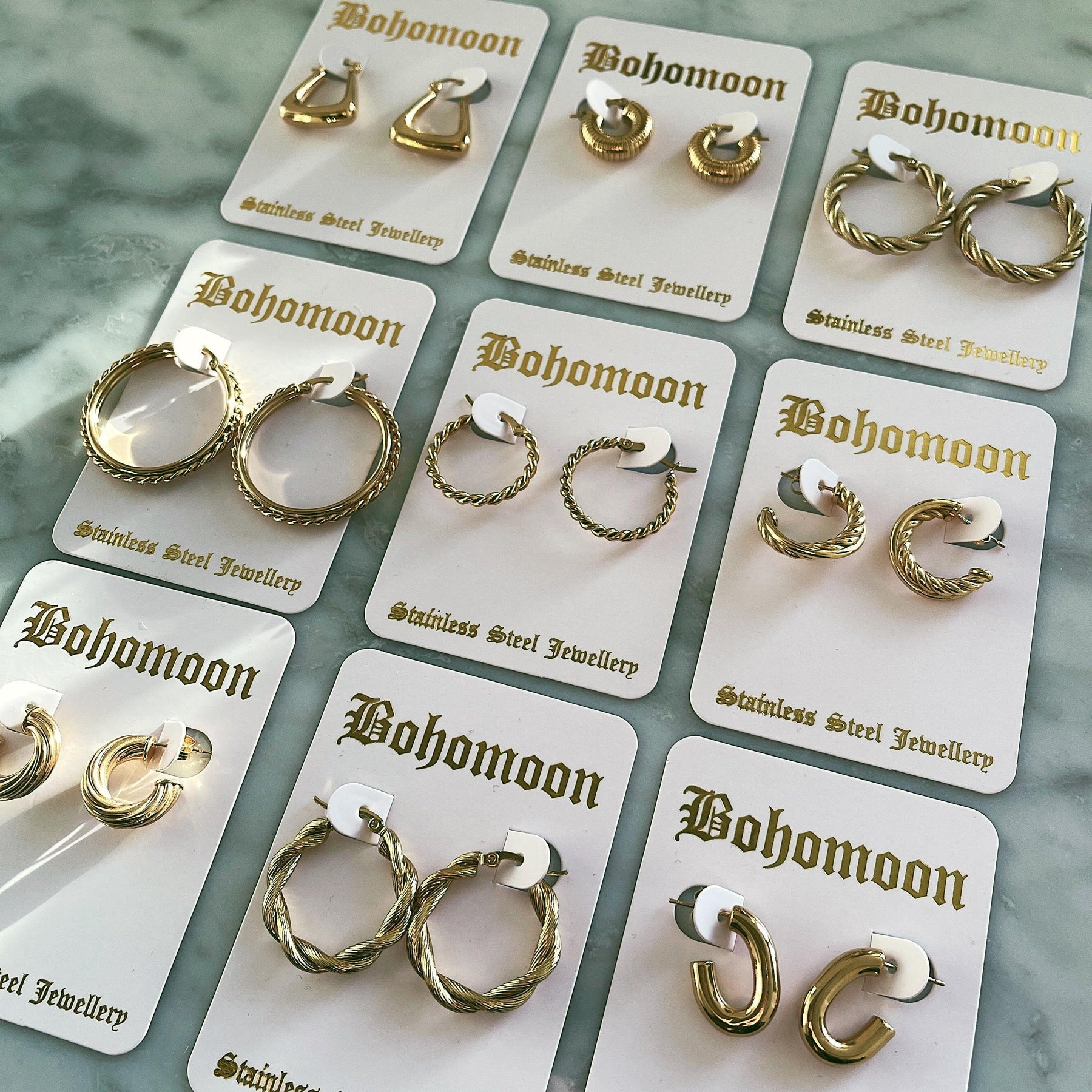 BohoMoon Stainless Steel Allegra Hoop Earrings Gold