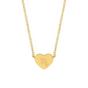 BohoMoon Stainless Steel Alora Zodiac Necklace Gold / Scorpio