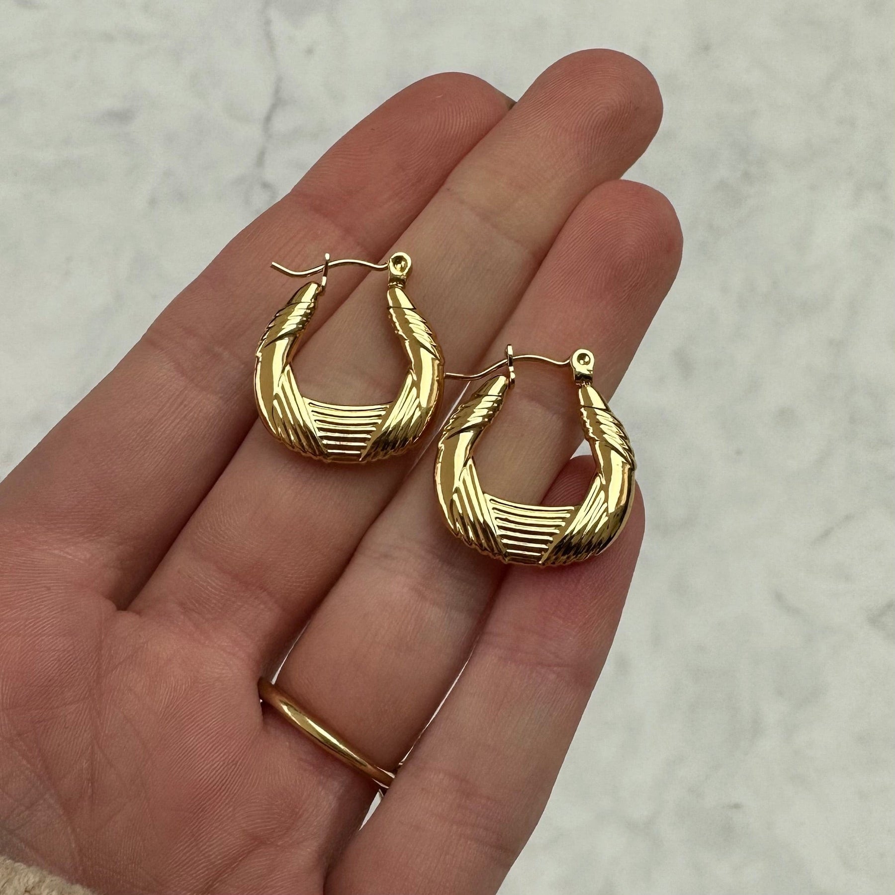 BohoMoon Stainless Steel Alyson Hoop Earrings Gold