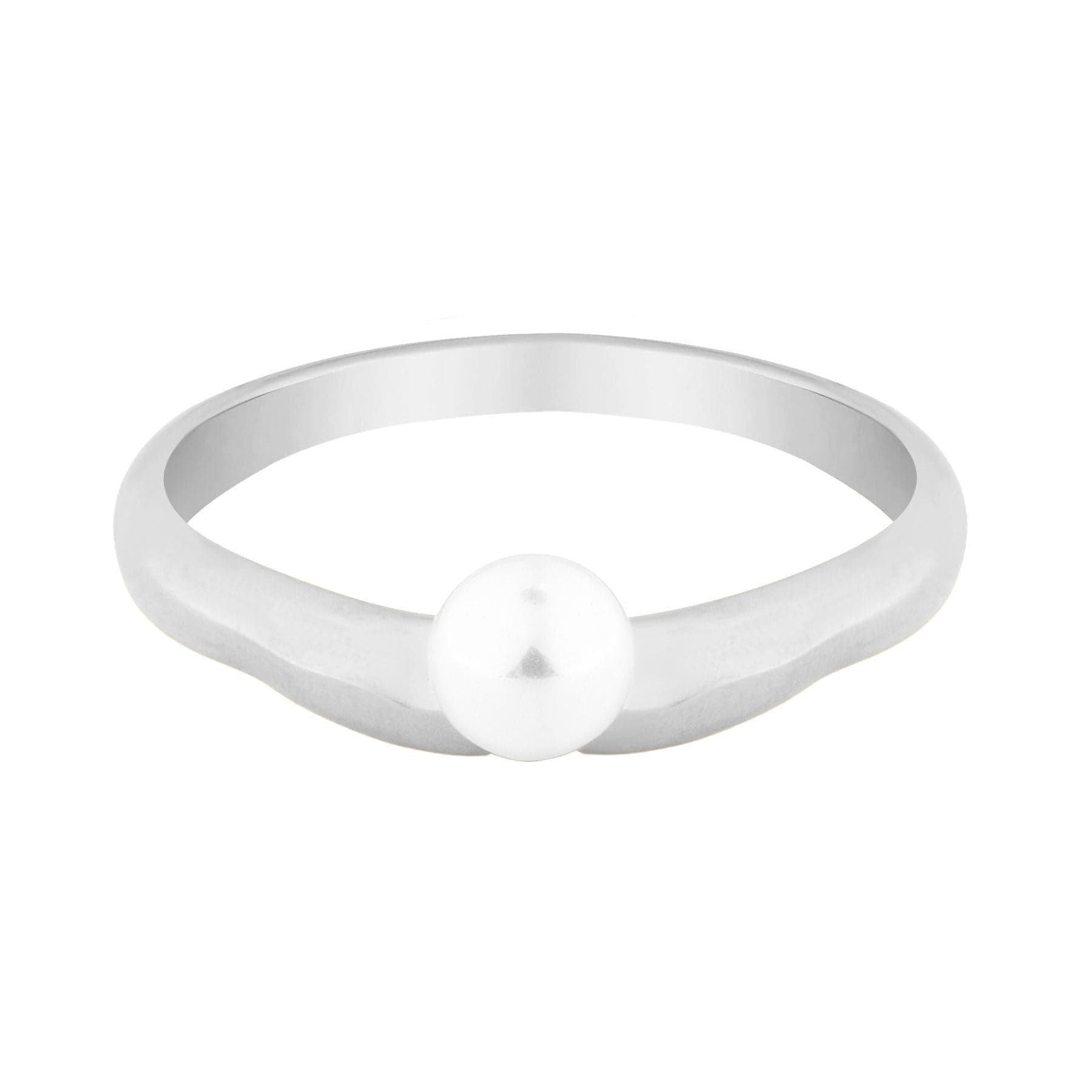 BohoMoon Stainless Steel Amaya Pearl Ring Silver / US 6 / UK L / EUR 51 (small)