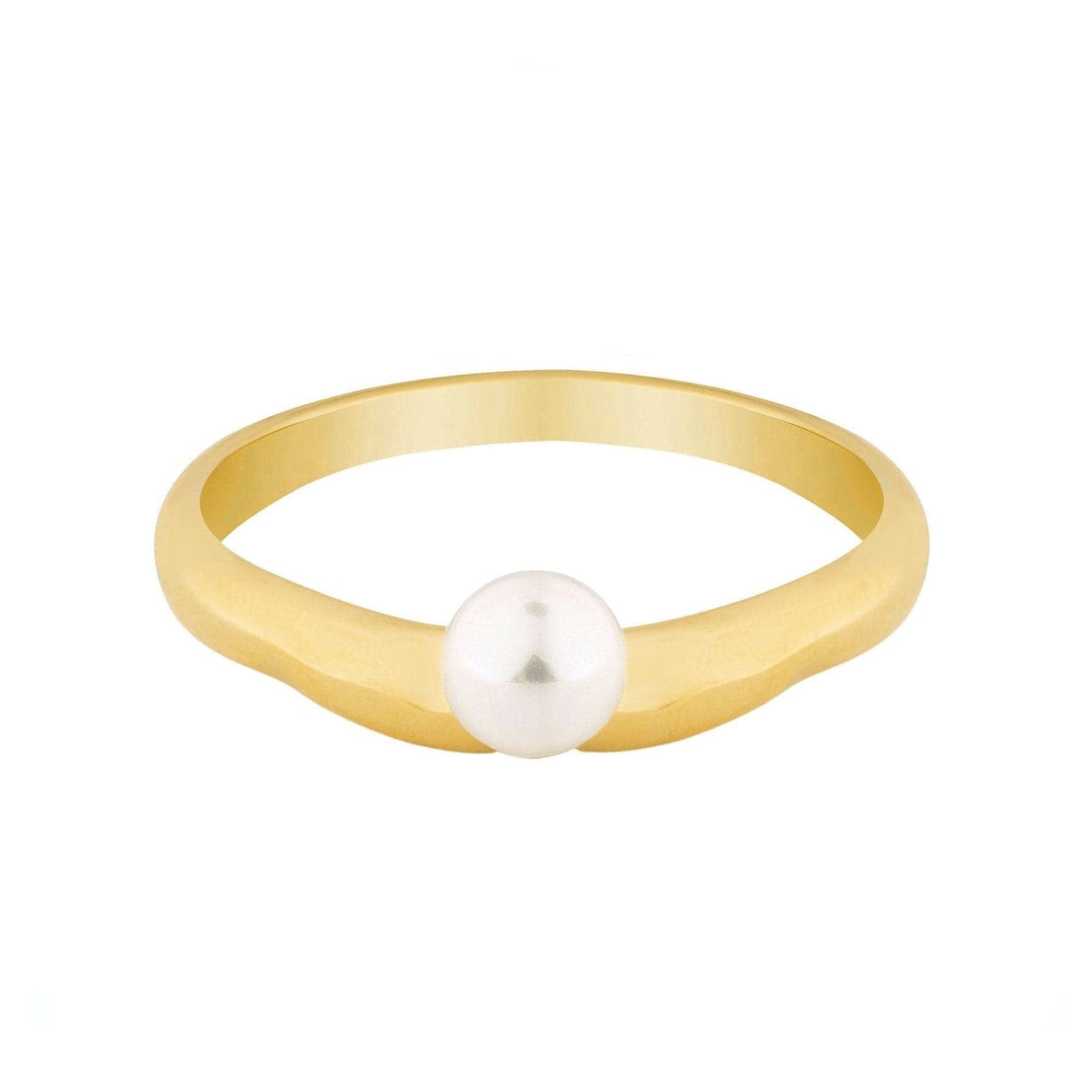 BohoMoon Stainless Steel Amaya Pearl Ring Gold / US 6 / UK L / EUR 51 (small)