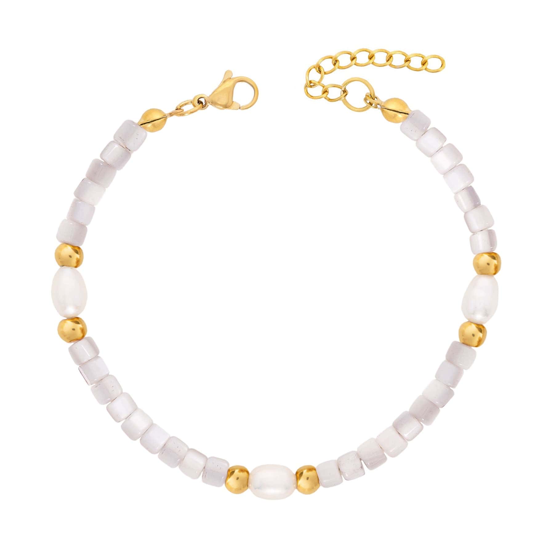 BohoMoon Stainless Steel Amelie Pearl Bracelet Gold