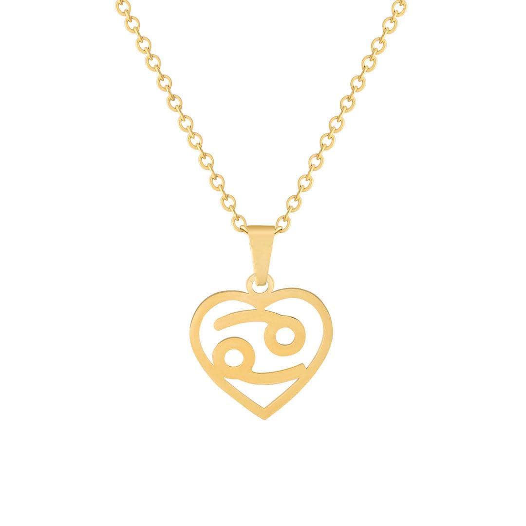 BohoMoon Stainless Steel Amore Zodiac Necklace Gold / Capricorn