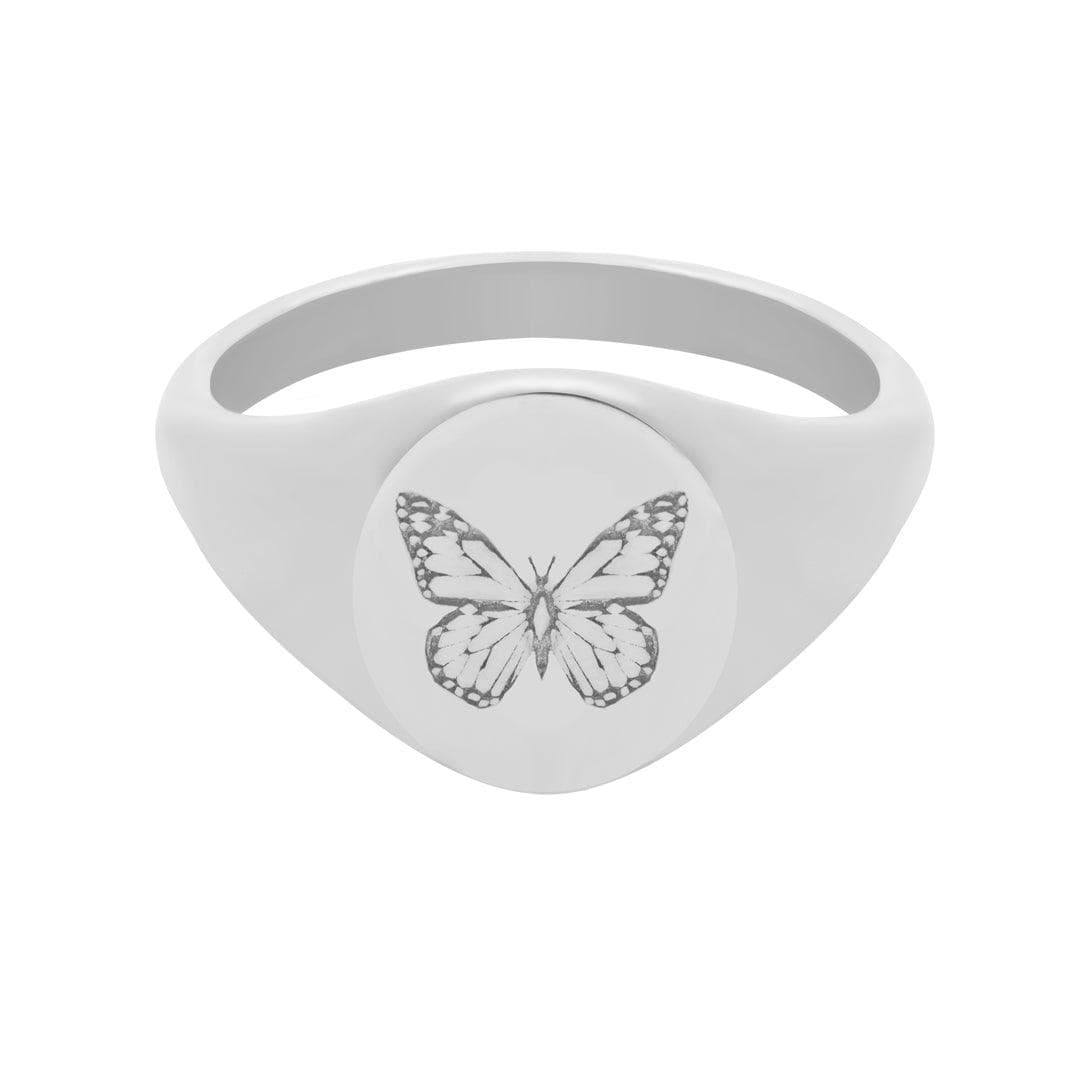 BohoMoon Stainless Steel Anastasia Signet Ring Silver / US 4 / UK H / EUR 46 / (xxsmall)