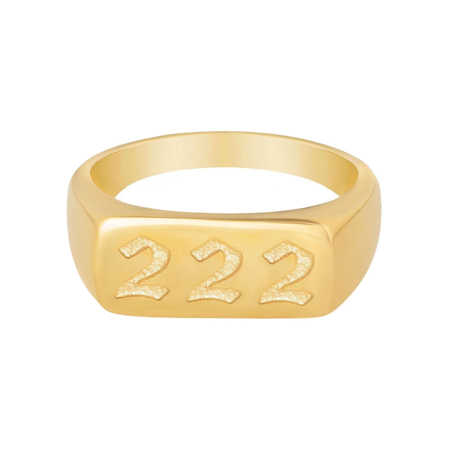 BohoMoon Stainless Steel Angel Numbers Ring Gold / 222 / US 6 / UK L / EUR 51 (small)