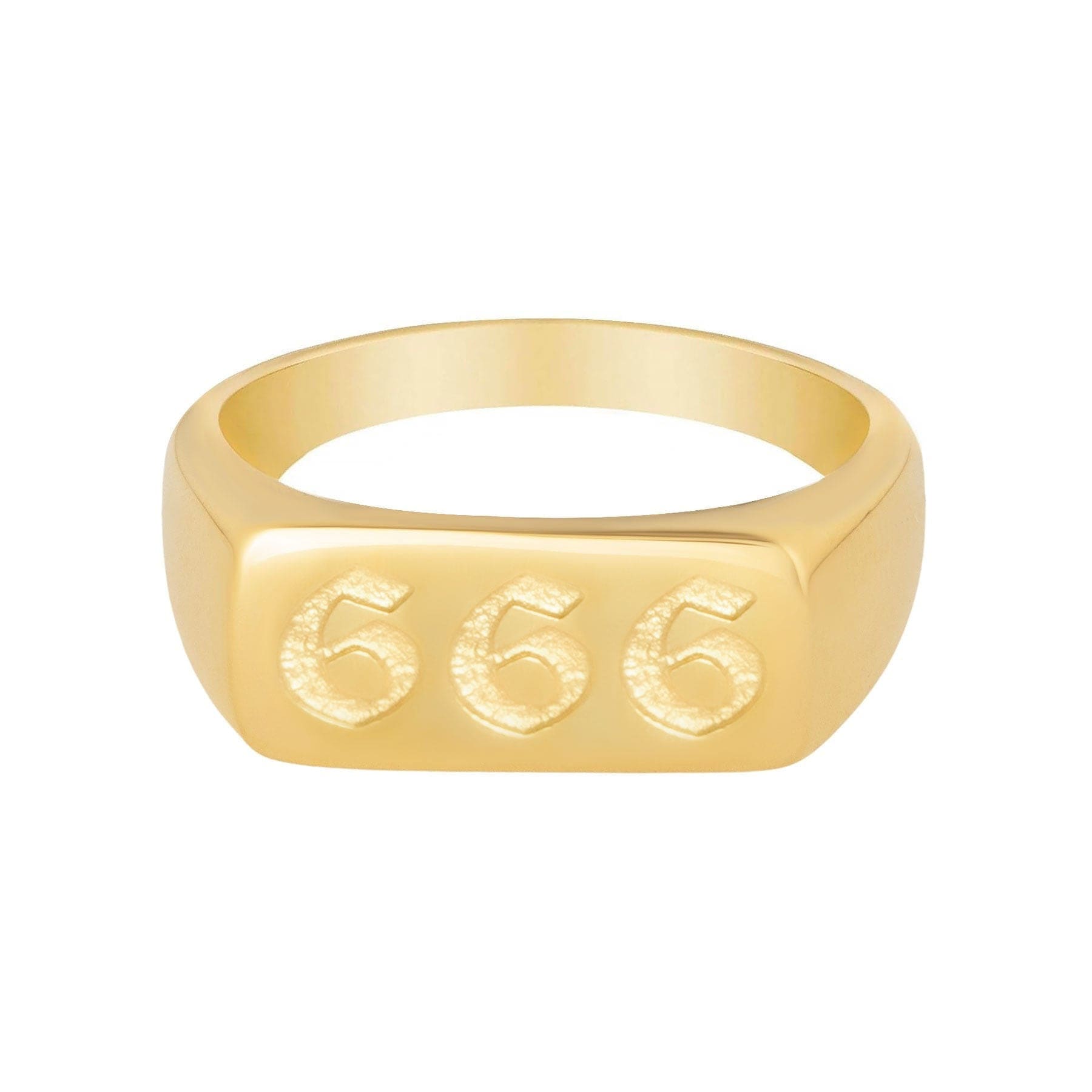 BohoMoon Stainless Steel Angel Numbers Ring Gold / 666 / US 6 / UK L / EUR 51 (small)