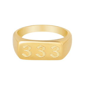 BohoMoon Stainless Steel Angel Numbers Ring Gold / 333 / US 6 / UK L / EUR 51 (small)