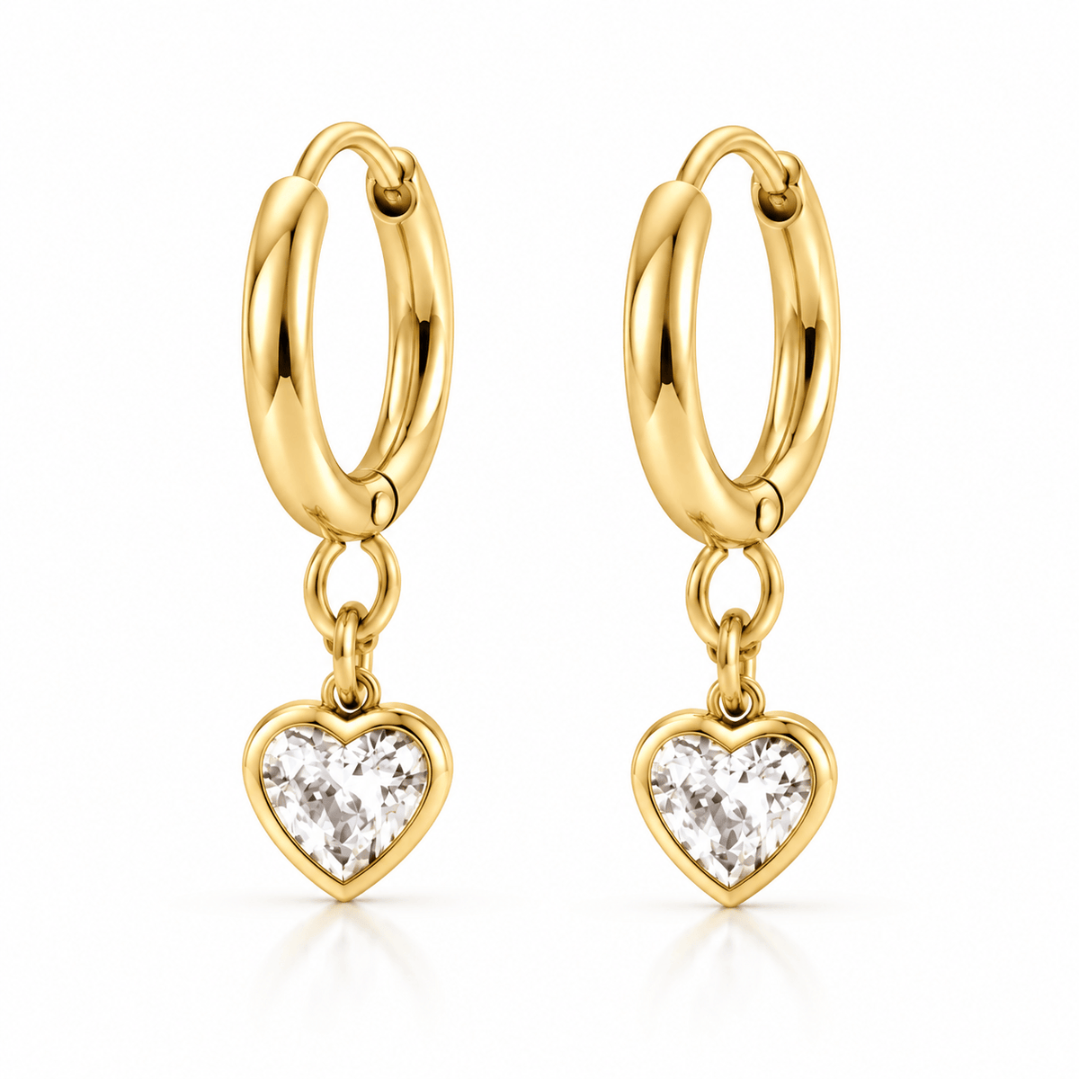 Bohomoon Stainless Steel Angelina Heart Hoop Earrings