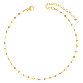 BohoMoon Stainless Steel Antalya Pearl Belly Chain Gold / Small